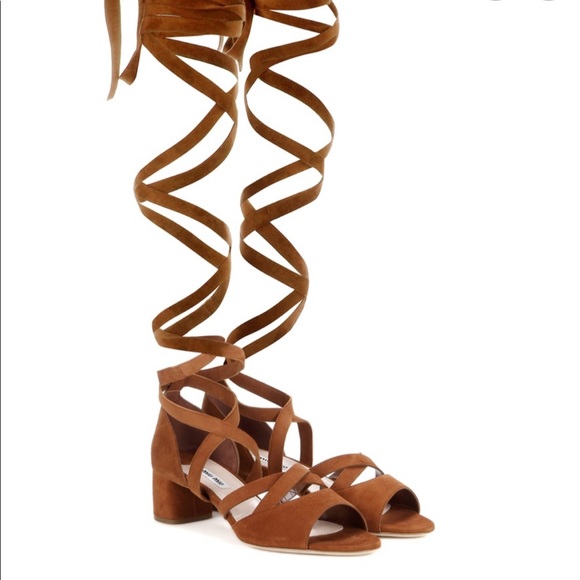 Miu Miu Tan Lace Up Sandals - Picture 2 of 7